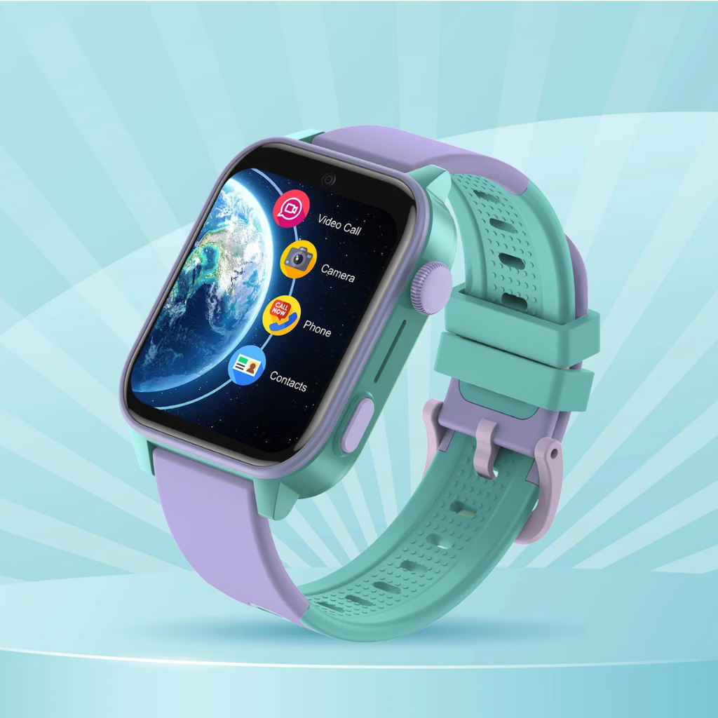 Spiky GNOME 4g Video & Voice Calling Smartwatch with LBS GPS-IPX7 - Purple