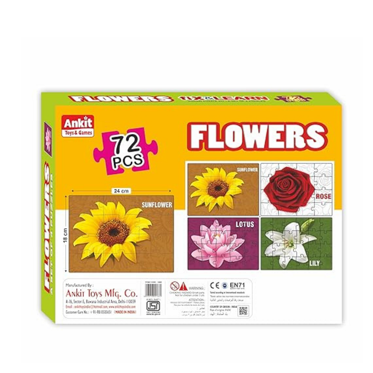 Alyna-Fix N Learn Flowers Jigsaw Puzzle Multicolor Set of 4 - 72 Pieces