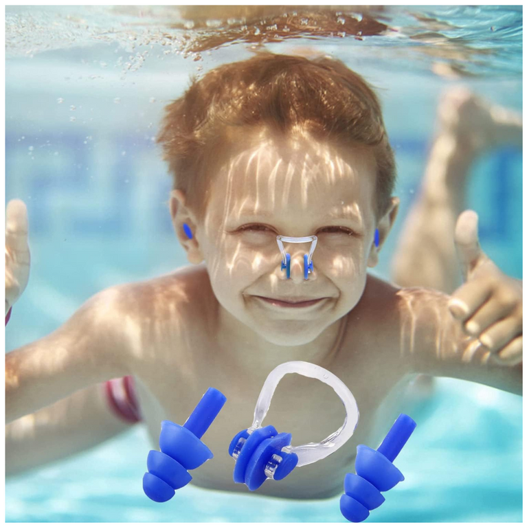 KONEX-Nose Clip and Ear Plugs for Swimming Water Protection Earbuds Nose Plug - 1 Set