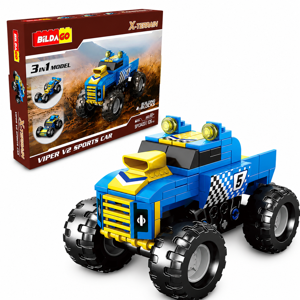 Bildago 3 in 1 X Terrain Viper V2 Sports Car 126 Pieces - SP13423