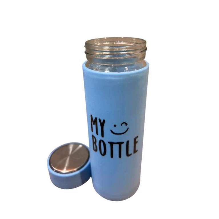 Ninos Glass Water Bottle With Text Print-My Bottle