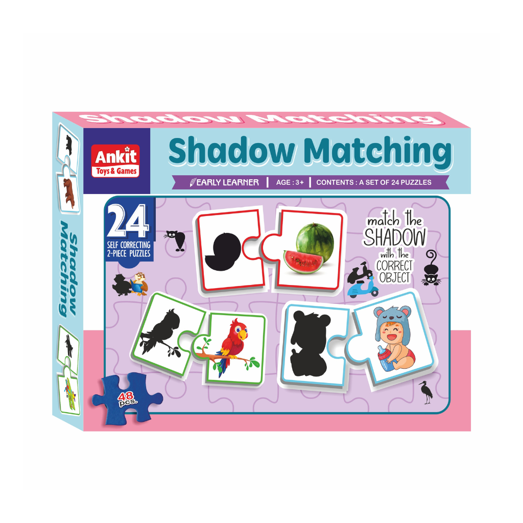 Alyna- Shadow Matching Jigsaw Puzzle Multicolor Set of 24 Puzzles