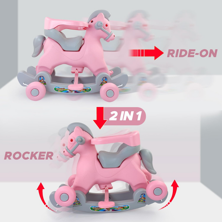 Dash Rocker Marshal 2 in 1 Ride on with Music & Backrest Support Horse Rider