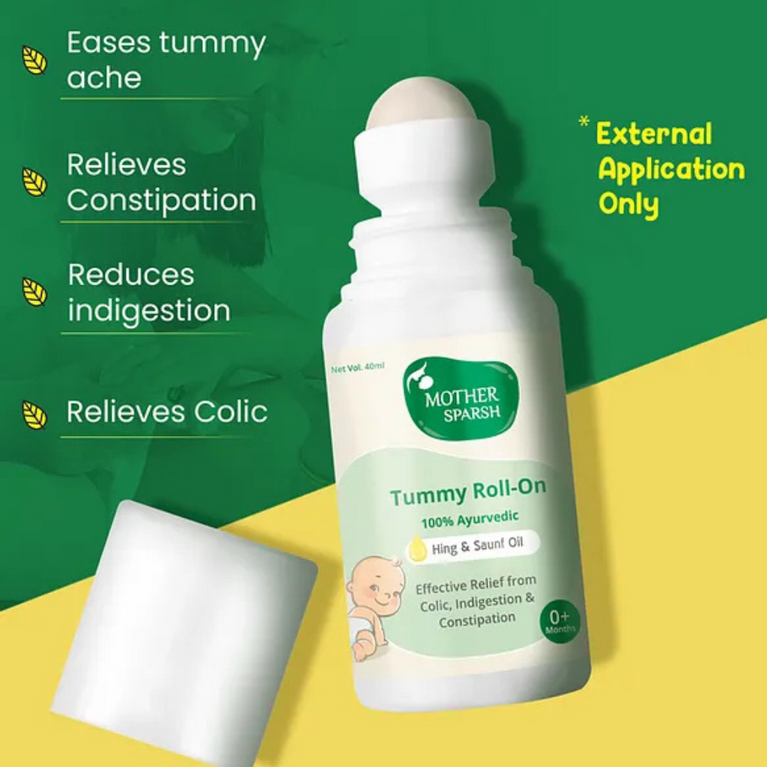 Mother Sparsh Baby Tummy Roll-On With Hing & Saunf Oil - 40 ml