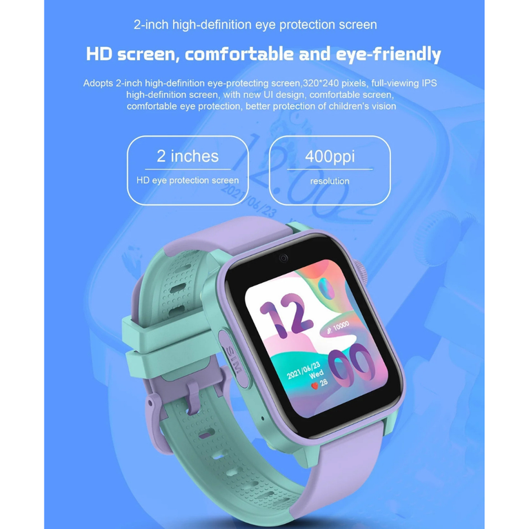 Spiky GNOME 4g Video & Voice Calling Smartwatch with LBS GPS-IPX7 - Purple
