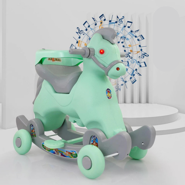 Dash Rocker Marshal 2 in 1 Ride on with Music & Backrest Support Horse Rider