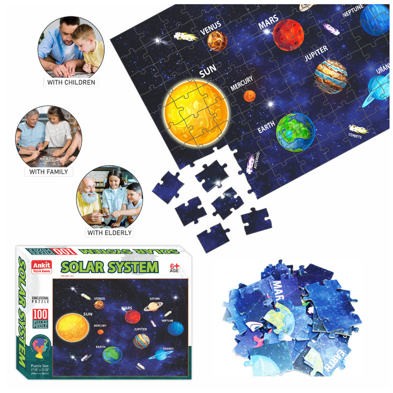 Alyna- Solar System Jigsaw Puzzle Early Learning and Educational Toy | 100 Pieces Puzzle (44 x 56CM)