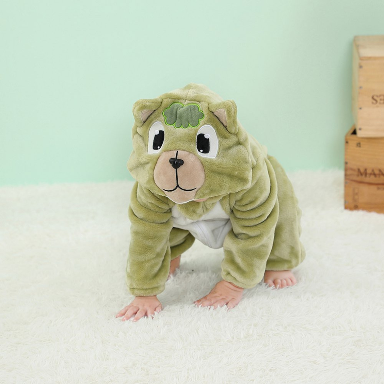 Michley- Unisex Baby Winter Hooded Romper Flannel Lion Style Stitch Animal Long Sleeves Zip Cosplay Dress