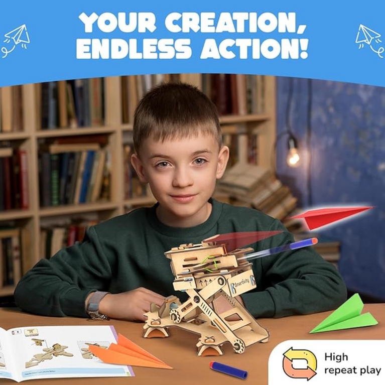 Smartivity 2-in-1 Hydraulic Aeroplane & Dart Launcher DIY Toy for Kids (6-14 Years)