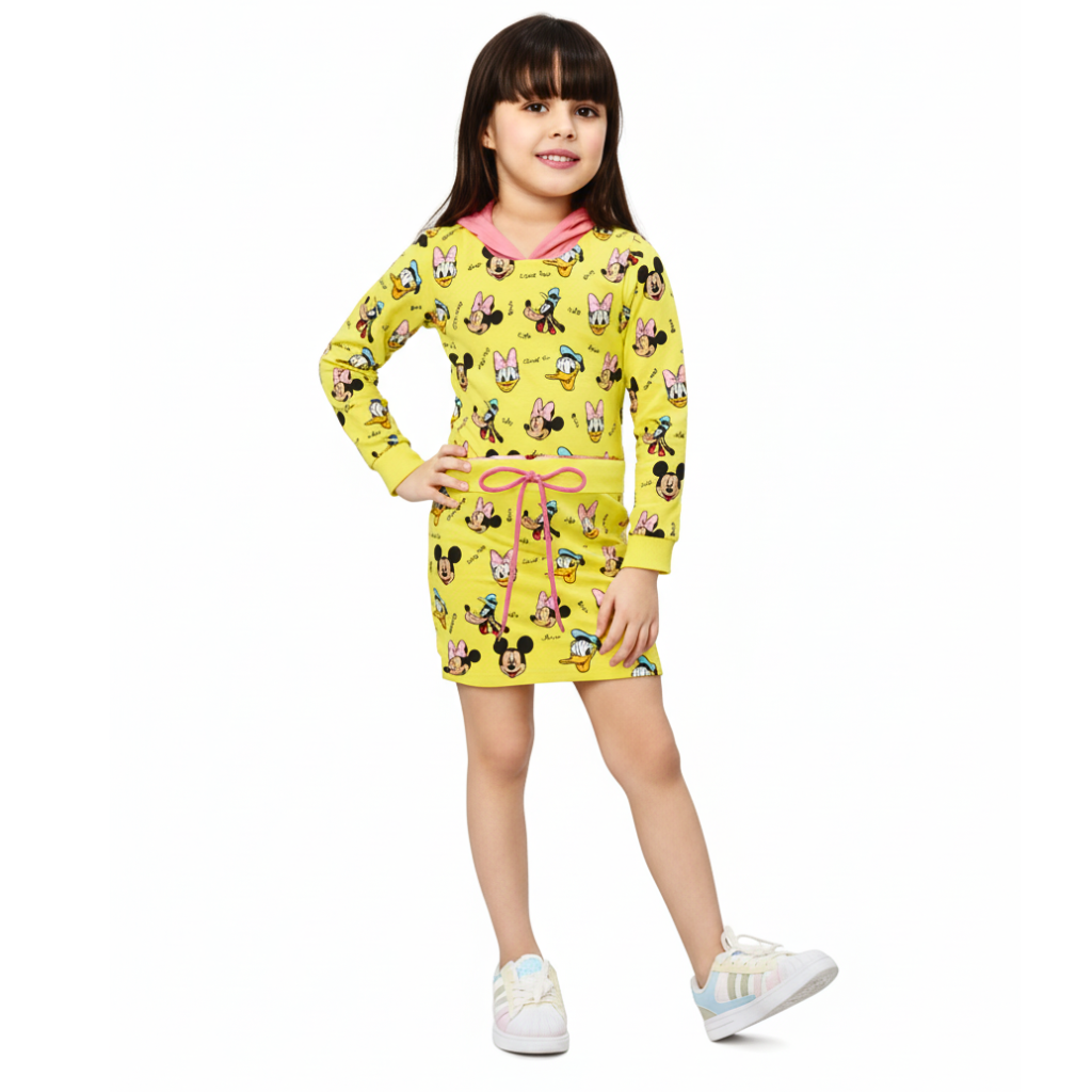 NINOS Girls Mickey & Minnie Print Hoodie and Skirt Set – Winter Co-ord Outfit