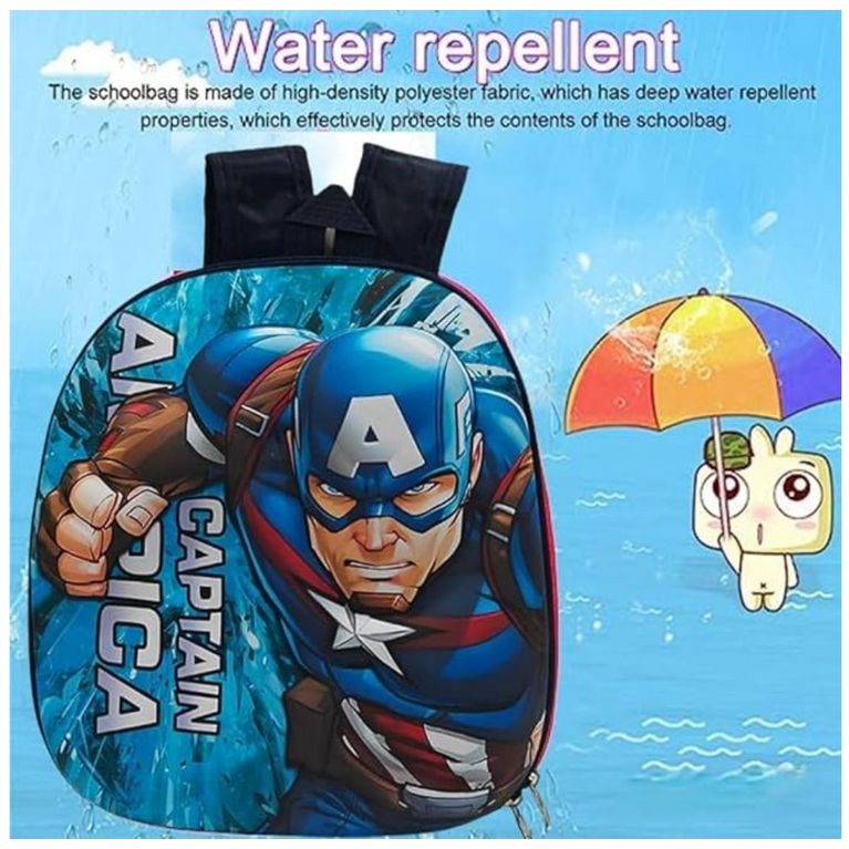 Ninos Kindergarten/preschool Captain America canvas hardtop Kids School/Picnic Bag for Boys and Girls