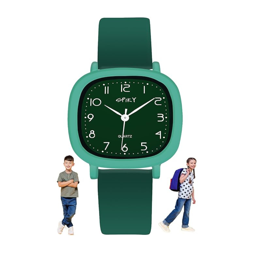 SPIKY Premium Square Casual Analogue Wrist Watches for Boys & Girls - Green