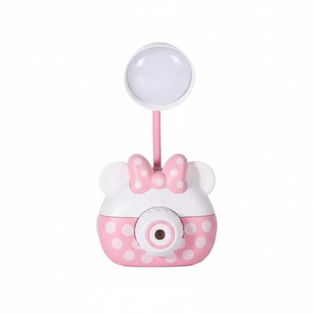Nino's World Kids LED Study Lamp – Pink Polka Dot Bow Design