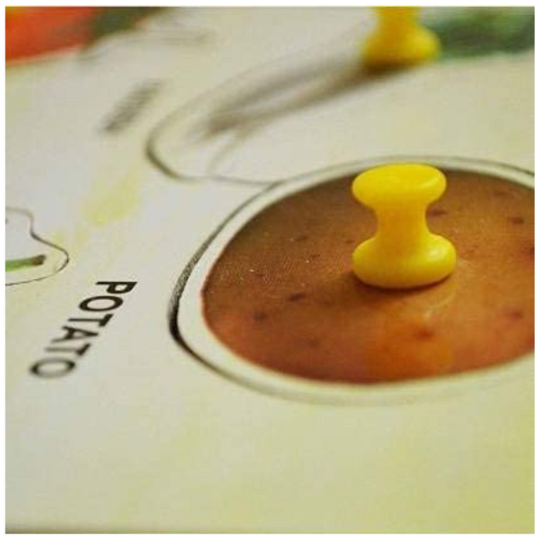 Little Genius - Wooden Vegetables Tomato Tray With Knob, Educational Gift Tray for Kids Multicolour.