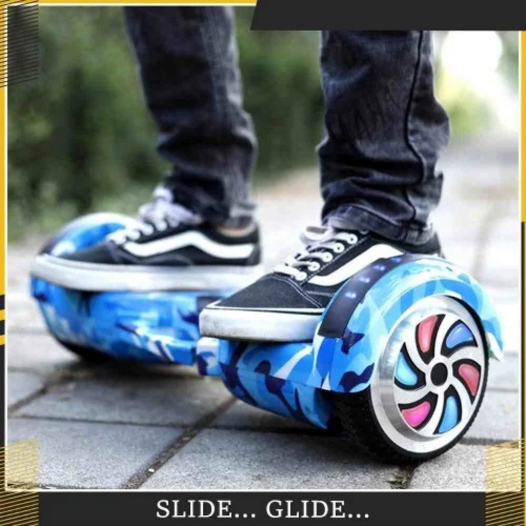 Hoverboard India- Self-Balancing Electric Scooter 6.5 Inch Hoverboard for Adults and Kids with LED Light & Carry Handle (Military Blue)