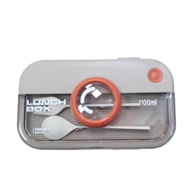 Yakada 2 Compartments Lunch Box Leak Proof Food Storage Container for Office School Daily Use