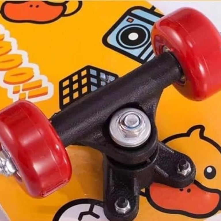 Ninos Worlds 7-Layer Maple Skateboard –Beginner Retro Longboard for Kids & Teens (Duck Rock Music)