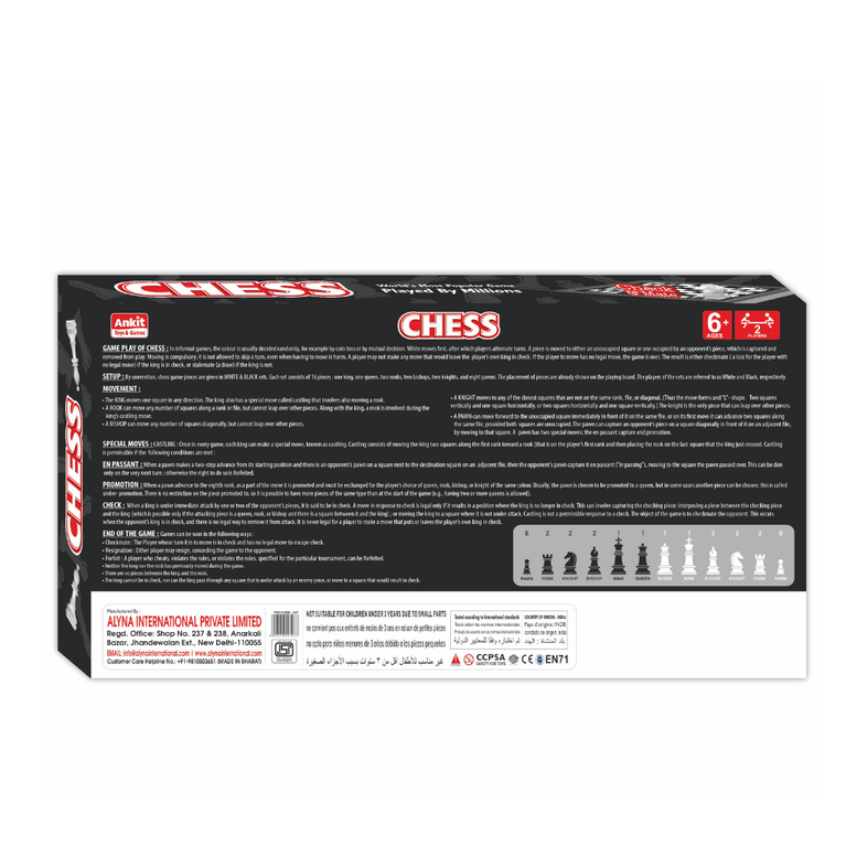 Ankit Toys & Games Black & White Chess Set for Kids & Adults Age 6+