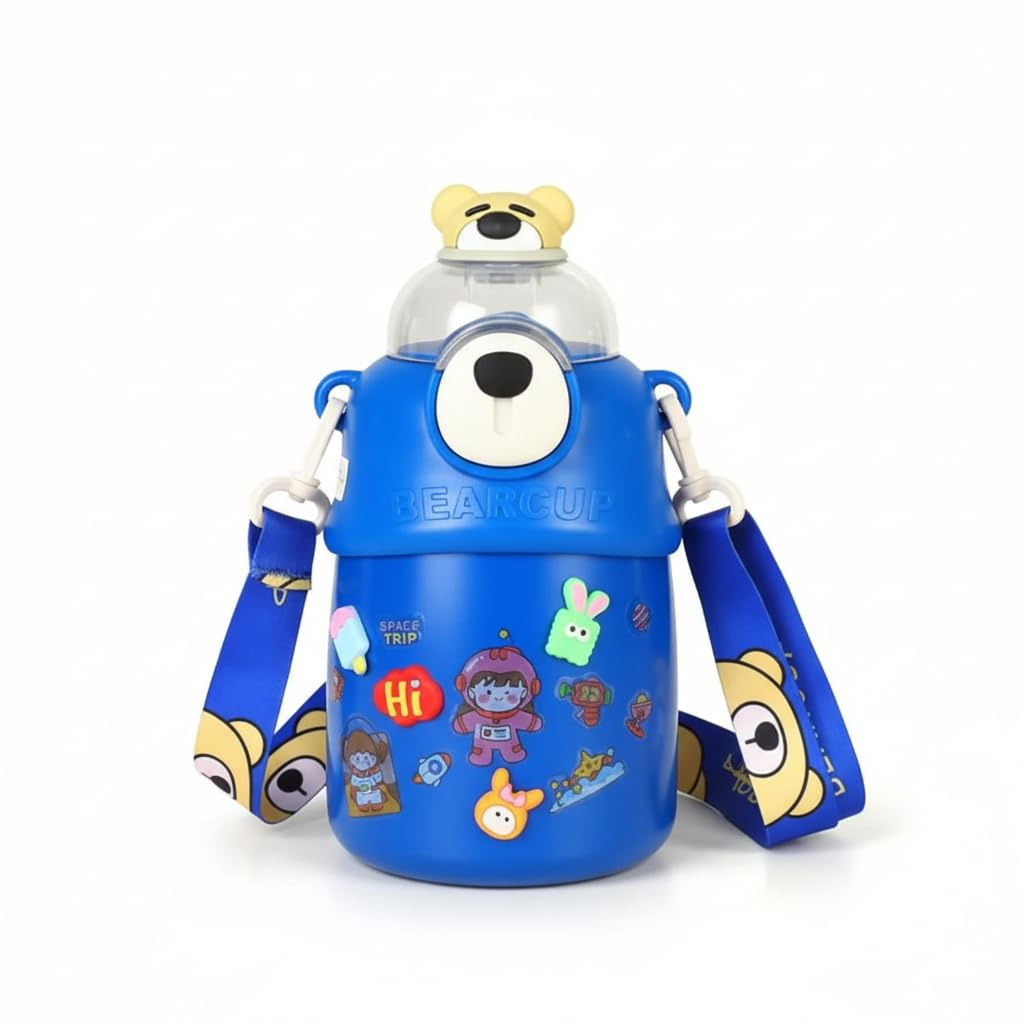 Ninos Kids Hot & Cold Stainless Steel Water Bottles for Kids 700 ml - With Teddy Bear Design