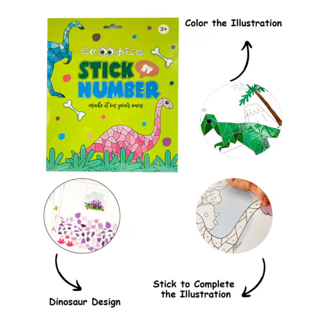 Scoobies Stick By number -Dinosaur Design
