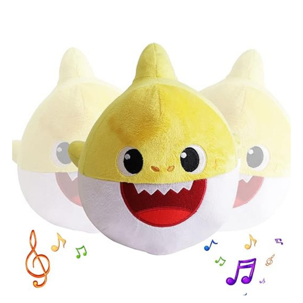 Baby Shark Plush Dance Along with Plush Toy for Kids 1 Year and Above (Yellow)