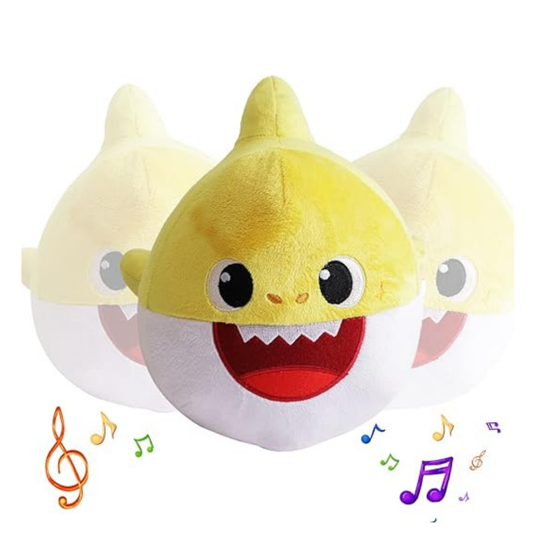 Baby Shark Plush Dance Along with Plush Toy for Kids 1 Year and Above (Yellow)