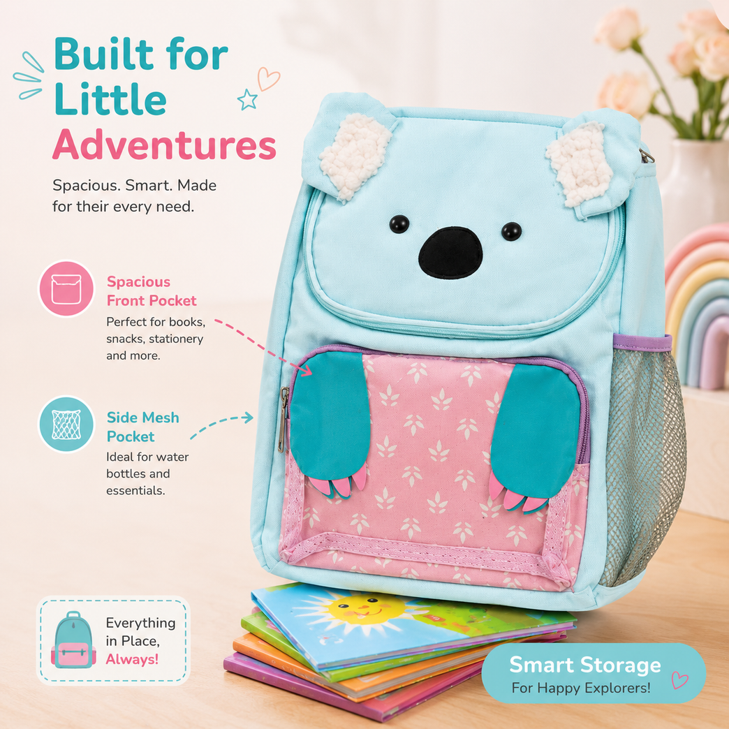 Koala Backpack | Toddler School Bag with 3D Ears