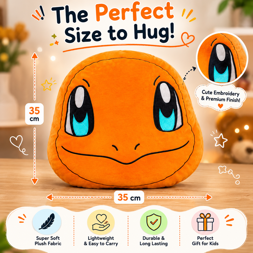 Cute Orange Character Plush Cushion ā Ultra Soft Hug Pillow for Kids
