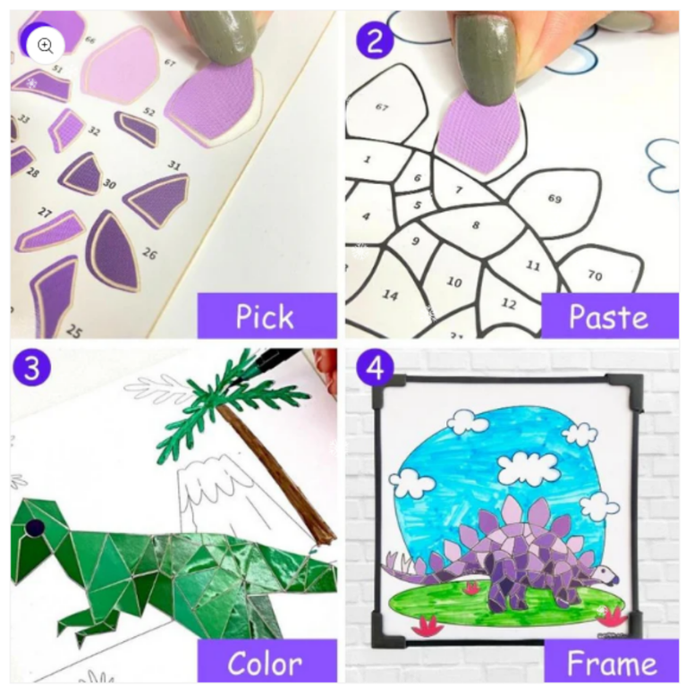 Scoobies Stick By number -Dinosaur Design