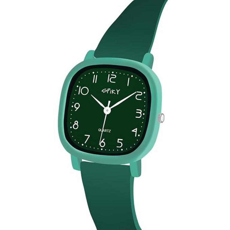 SPIKY Premium Square Casual Analogue Wrist Watches for Boys & Girls - Green
