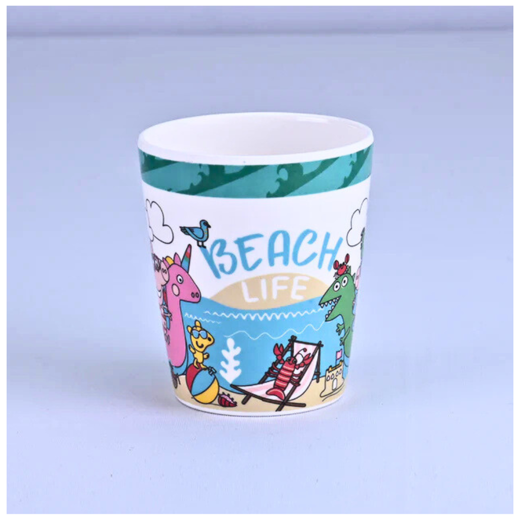 Servewell Kids Glass with Beach Life Theme Grey- 280 ml