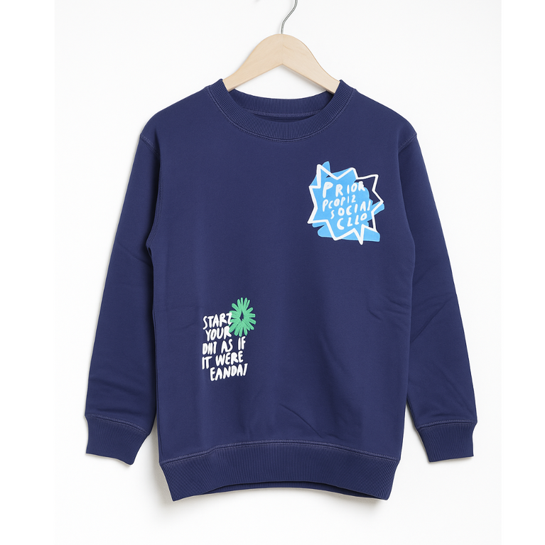 Doreme - Terry Knit Full Sleeves Sweatshirt with Graphics Print