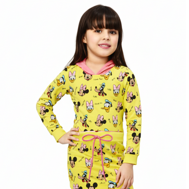 NINOS Girls Mickey & Minnie Print Hoodie and Skirt Set – Winter Co-ord Outfit