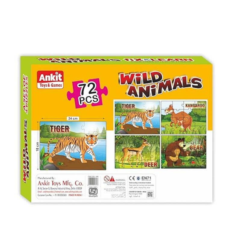 Alyna-Fix N Learn Pet Animals Jigsaw Puzzle Multicolor Set of 4 - 72 Pieces