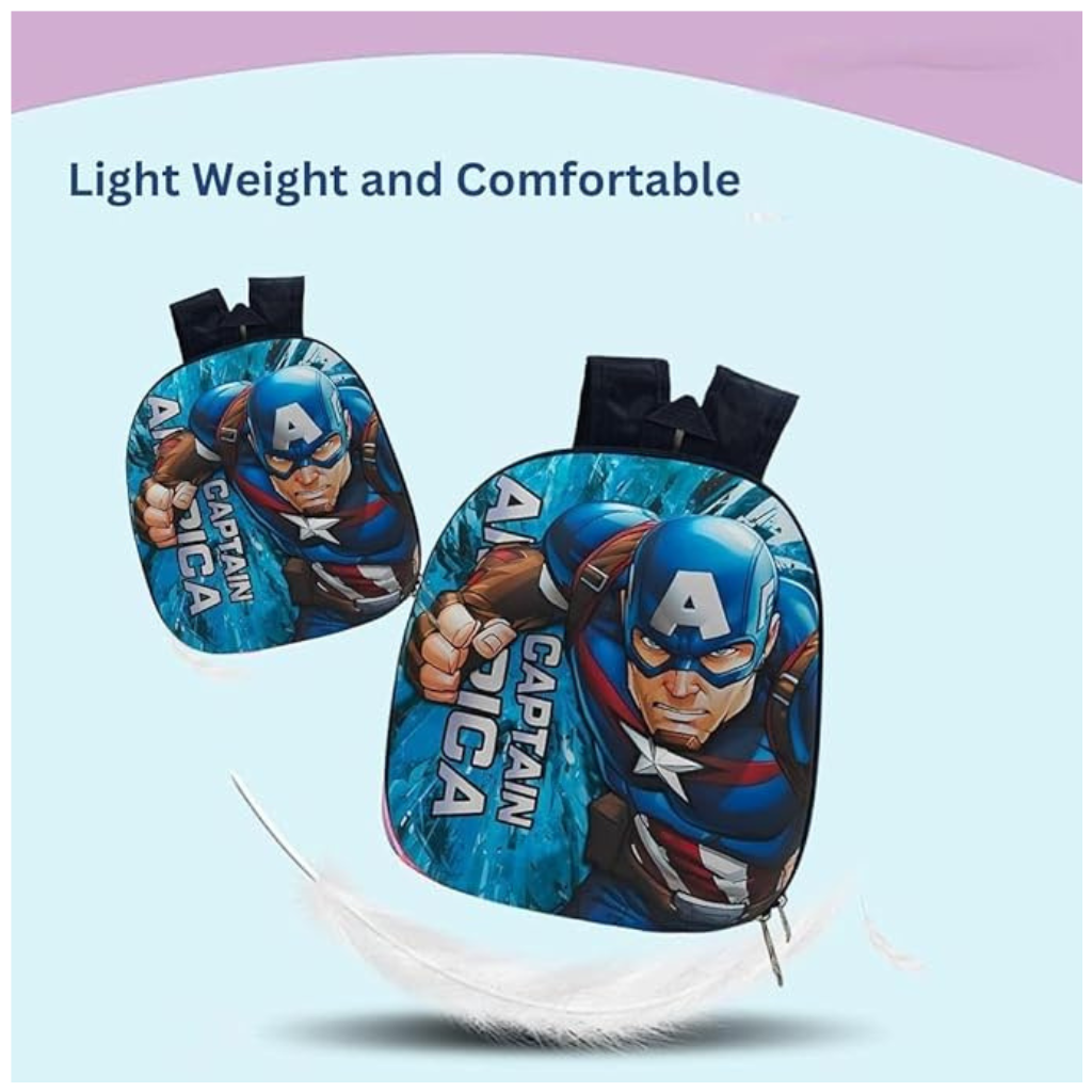 Ninos Kindergarten/preschool Captain America canvas hardtop Kids School/Picnic Bag for Boys and Girls