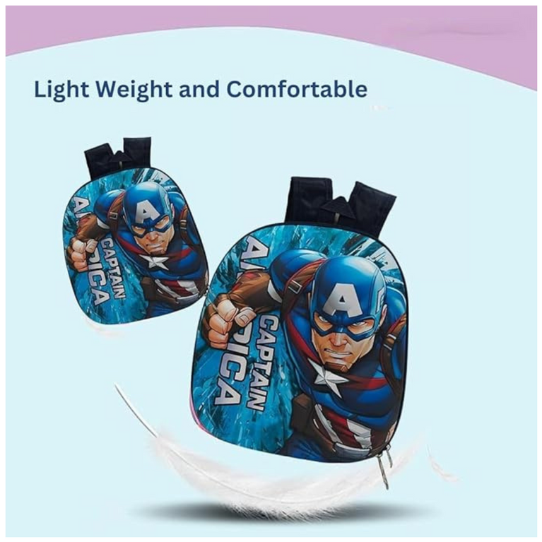 Ninos Kindergarten/preschool Captain America canvas hardtop Kids School/Picnic Bag for Boys and Girls