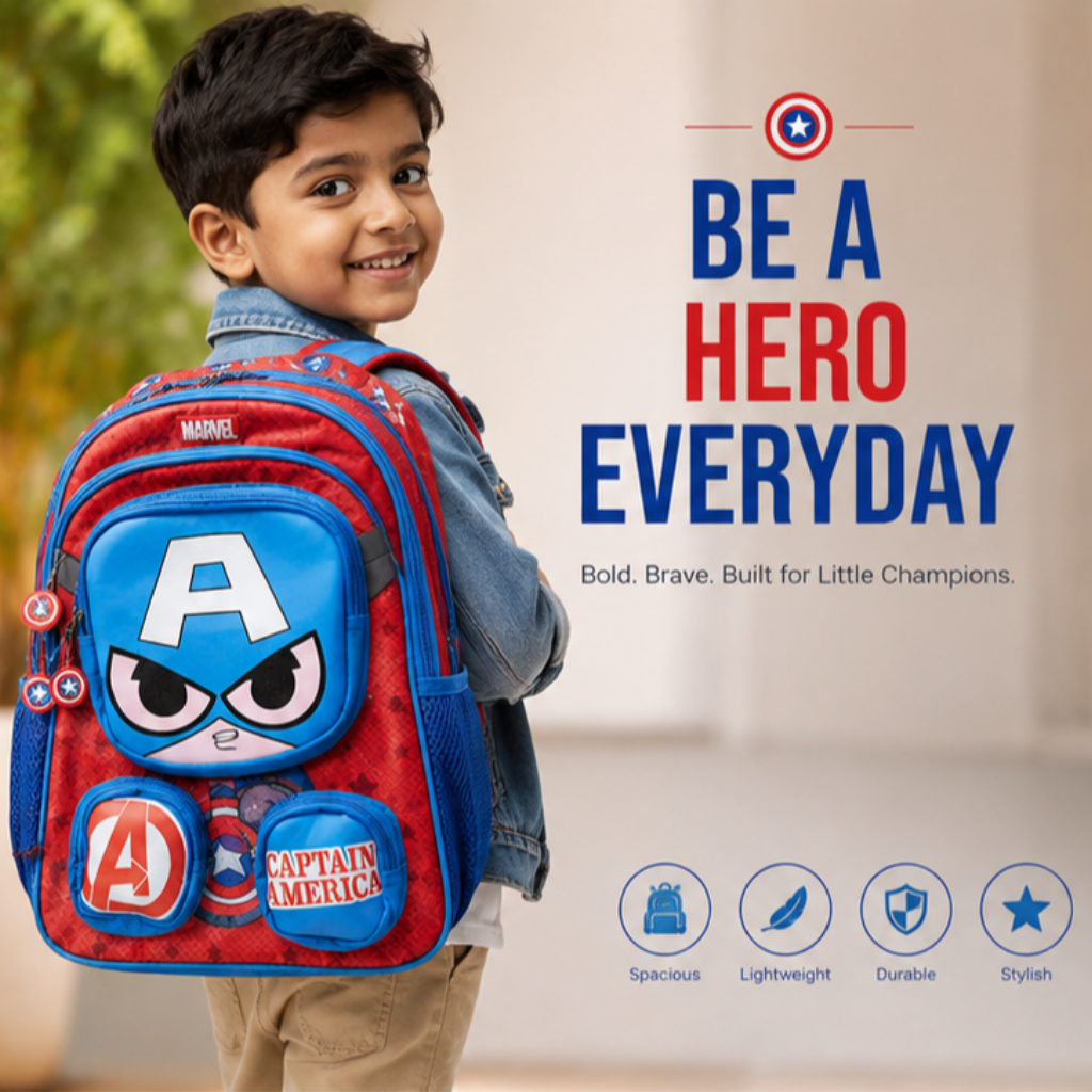 Kids Superhero School Backpack – Lightweight Multi-Compartment School | Durable Travel & Daily Use Backpack