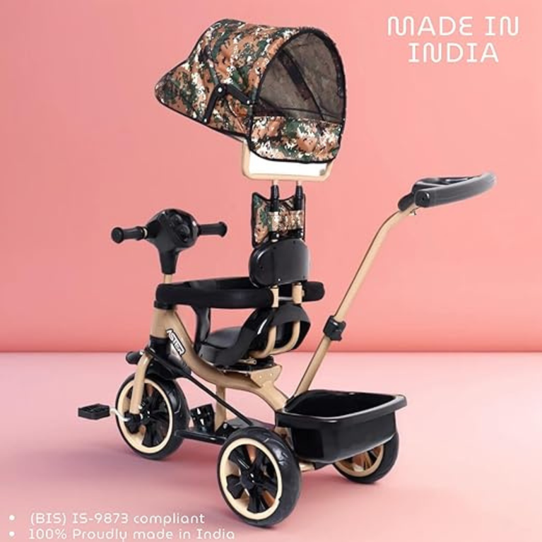 Fun Ride Aster 4-in-1 Kids Tricycle with Rotatable Seat & Parental Handle Adjustable Canopy for (1.5-5 Years)