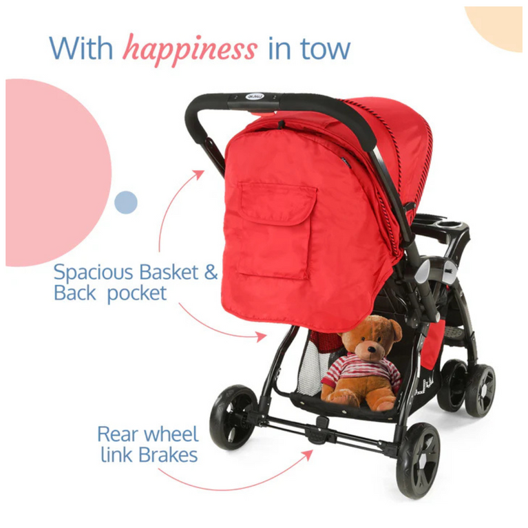 LuvLap-Galaxy Baby Stroller with 5-Point Safety Harness, Cushioned Seat, Multi-Level Recline, Easy Fold, Lightweight for 0-3 Years