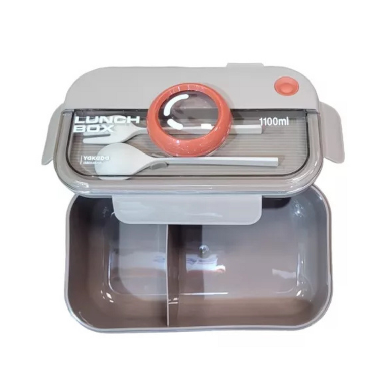 Yakada 2 Compartments Lunch Box Leak Proof Food Storage Container for Office School Daily Use