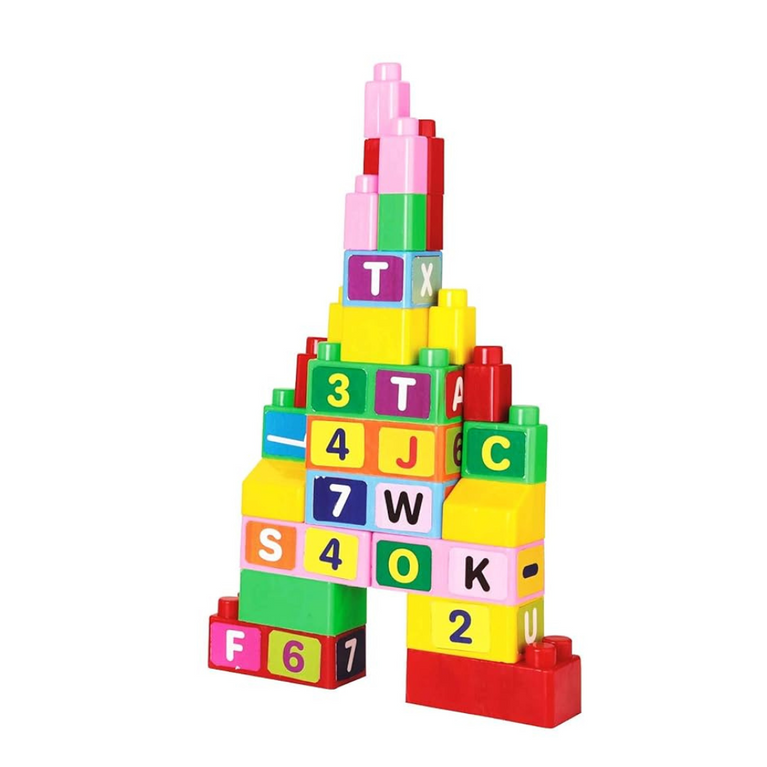 SEEKHO - 2 in 1 Learning Blocks Alphabet & Numbers includes multi-colour brick-sized blocks