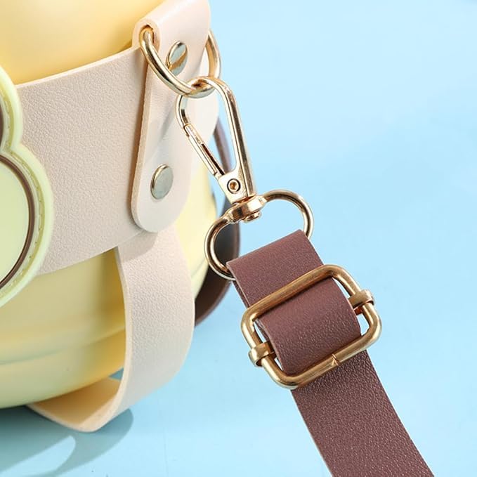 Ninos Kids Insulated Stainless Steel Water Bottle With Spout Lid Straw and Shoulder Strap-900ml