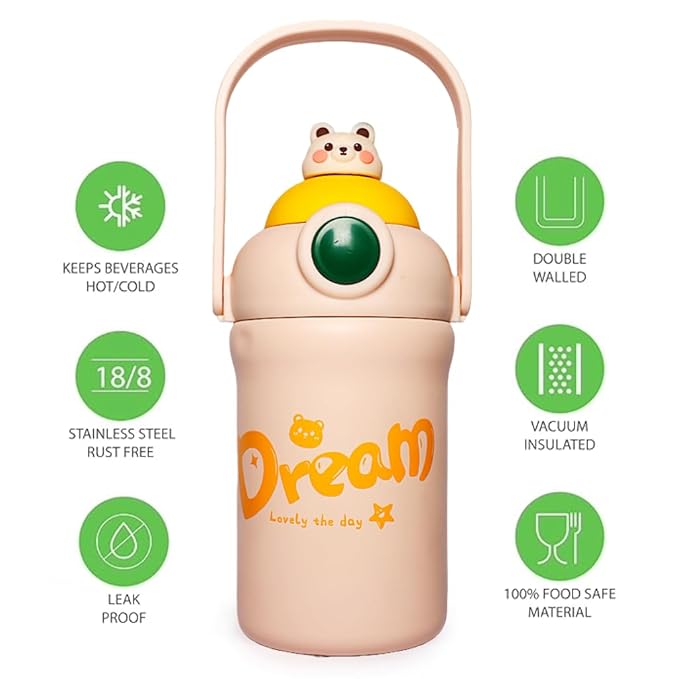 Kids Flask Stainless Steel Double Walled Vacuum Insulated Flask - 500ml