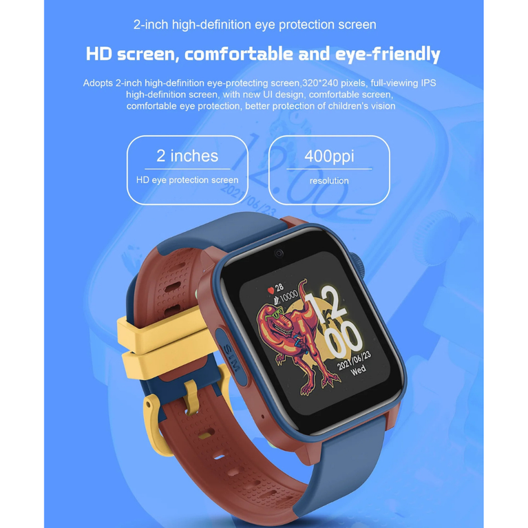 Spiky GNOME 4g Video & Voice Calling Smartwatch with LBS GPS-IPX7 - Blue
