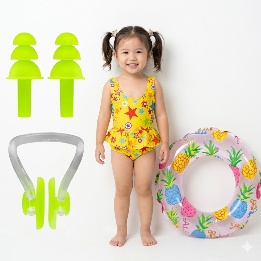 Ninos Kids Swimwear Set Girls Soft Comfortable Summer Beach Wear Cute Printed Swimming Dress