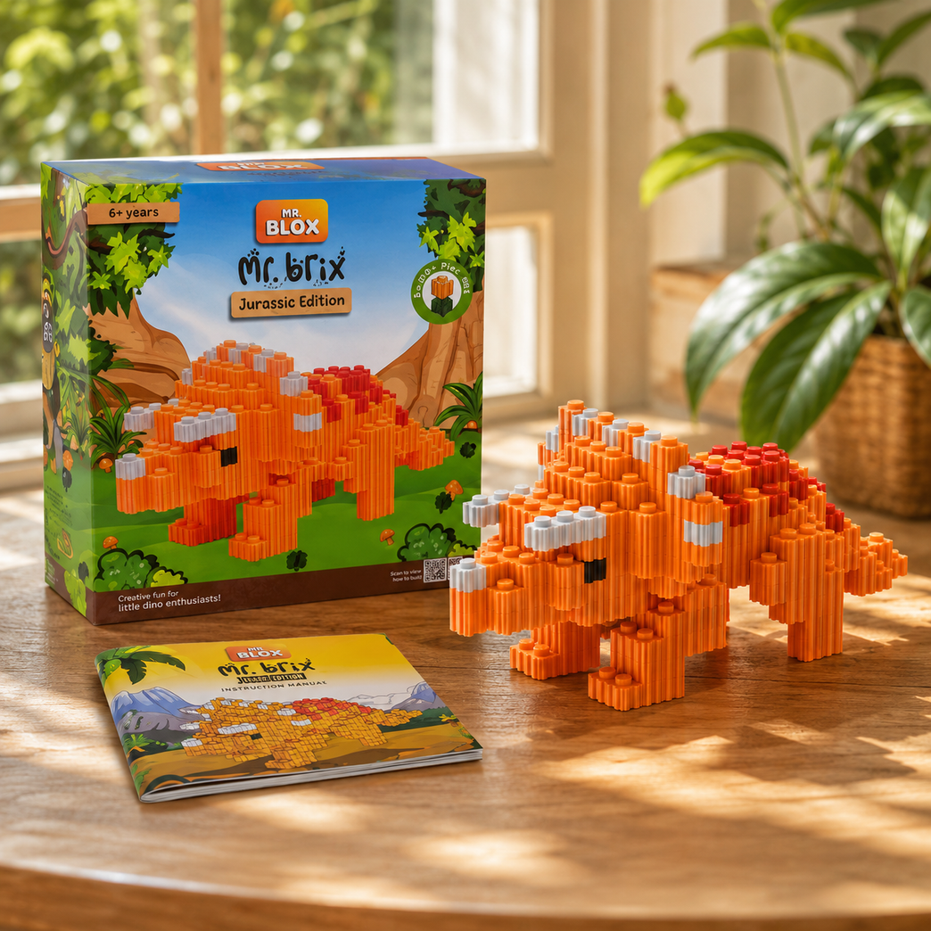 Mr. Blox Jurassic Edition Dinosaur Building Blocks Set for Kids 6+ | 410 Pieces