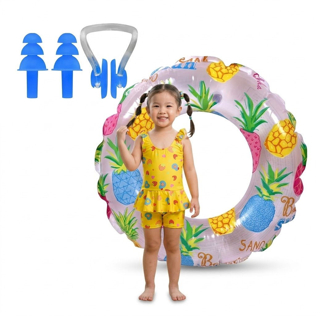 Ninos Kids Swimwear Set Girls Soft Comfortable Summer Beach Wear Cute Printed Swimming Dress