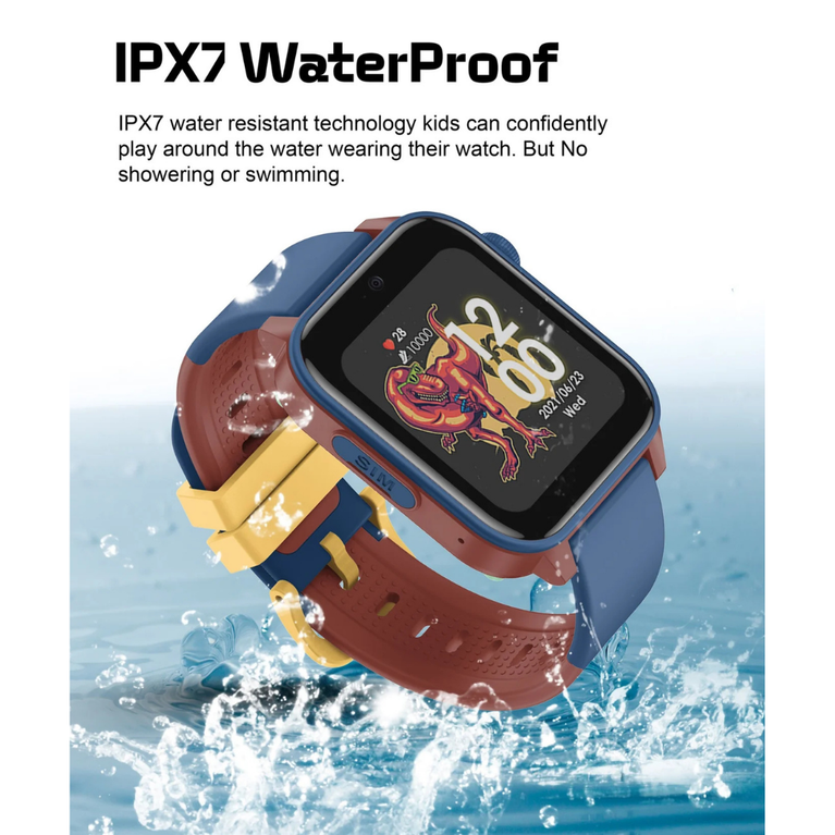 Spiky GNOME 4g Video & Voice Calling Smartwatch with LBS GPS-IPX7 - Blue