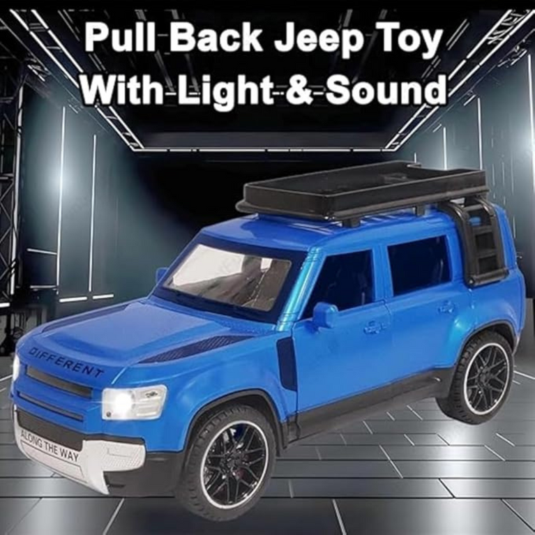 Nino's Off-Road Jeep Toy – Land Rover Defender Replica with Pull Back, Lights & Sound (3+ Years)