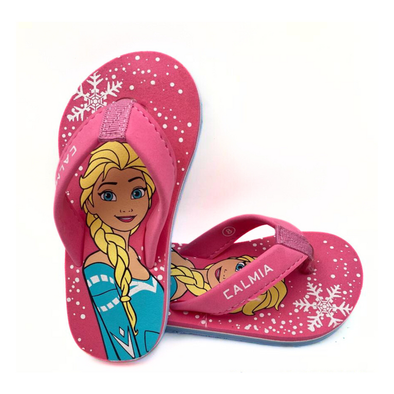 Cute Walk By Ninos Kids Disney Slip On Flip Flops with Frozen Elsa Print